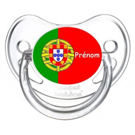 Sucette personnalisée drapeau Portugal et prénom Sucette personnalisée drapeau Portugal et prénom