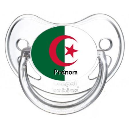 Sucette personnalisée drapeau Algérie et prénom Sucette personnalisée drapeau Algérie et prénom