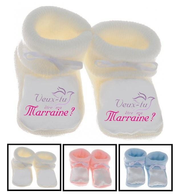 Chaussons bébé Veux-tu être ma marraine? Chaussons bébé Veux-tu être ma marraine?