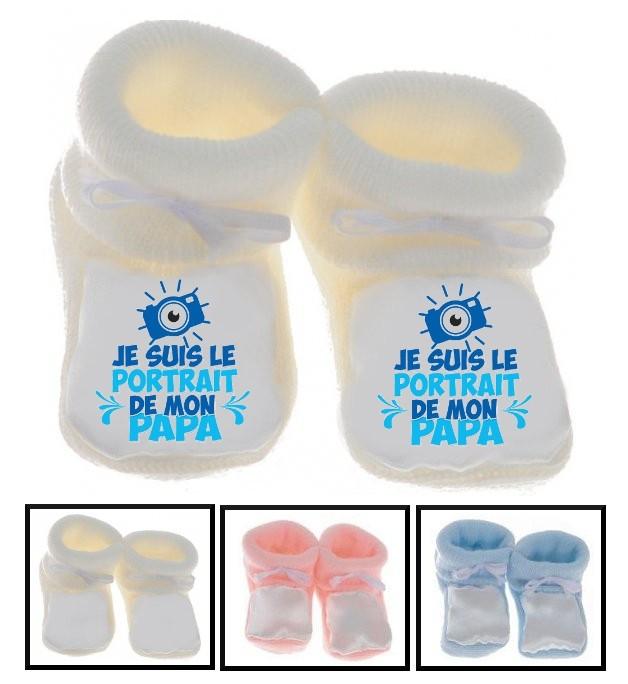 Chaussons bébé Portait de mon papa Chaussons bébé Portait de mon papa