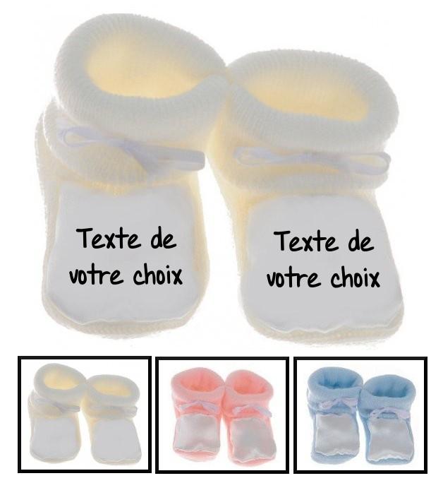 Chaussons bébé personnalisé message Chaussons bébé personnalisé message