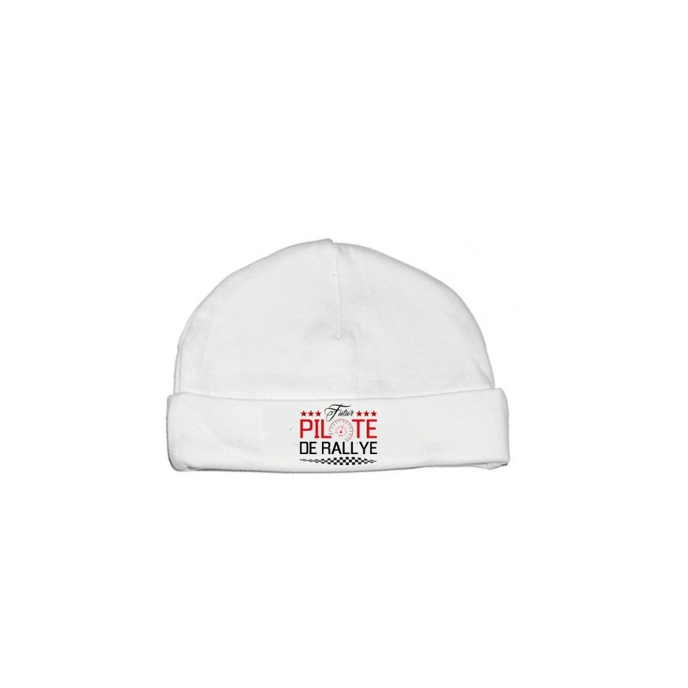 Bonnet bébé Futur pilote de rallye Bonnet bébé Futur pilote de rallye