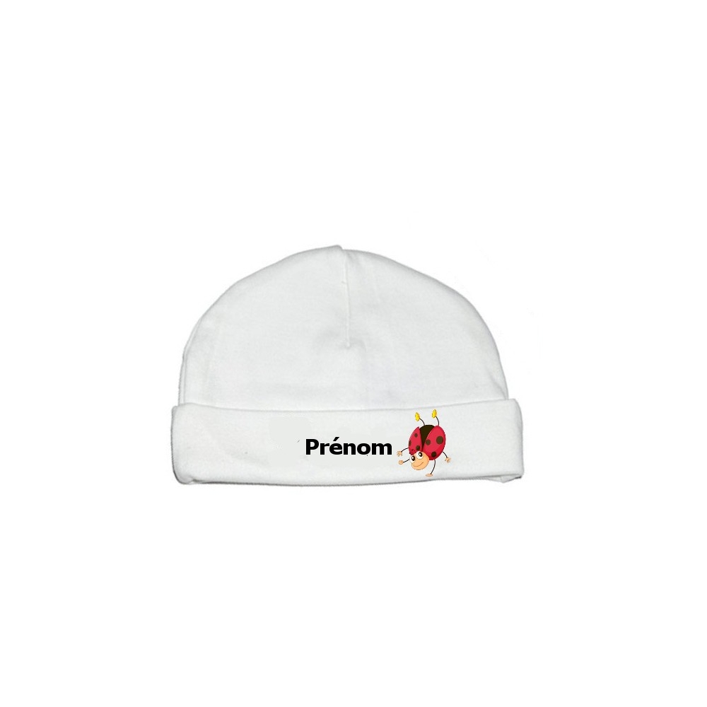 Bonnet personnalisé coccinelle prénom Bonnet personnalisé coccinelle prénom
