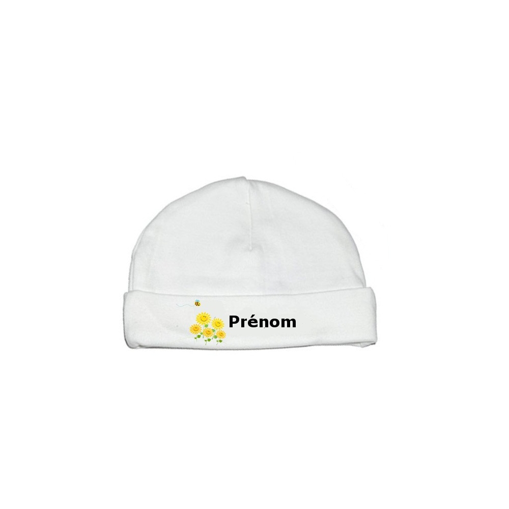 Bonnet personnalisé marguerite prénom Bonnet personnalisé marguerite prénom